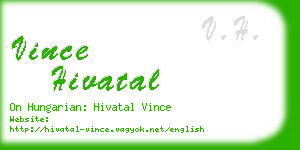 vince hivatal business card